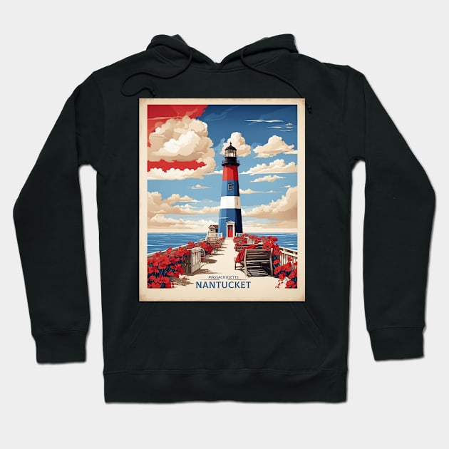 Nantucket Massachusetts United States of America Tourism Vintage Poster Hoodie by TravelersGems